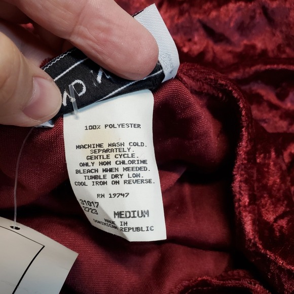 NWT Land N' Sea Red Velvet Dress Medium Whimsigoth Grunge Witchy Party Retro Y2K - Picture 5 of 7